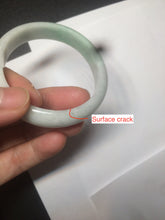 Load image into Gallery viewer, 51.5mm certified 100% natural Type A sunny green/white oval jadeite jade bangle BH57-6125