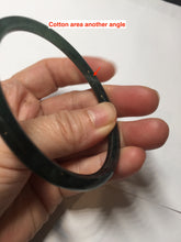 Load image into Gallery viewer, 57mm Certified Type A 100% Natural icy watery light green/blue/gray with flying snow Guatemala slim round cut Jadeite bangle BG197-2487