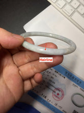 Load image into Gallery viewer, 58mm certified 100% natural type A light green/purple/white slim round cut jadeite jade bangle BN52-3126