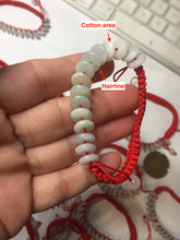 Load image into Gallery viewer, 100% natural type A green white purple Safety Guardian Button donut jadeite jade thread woven bracelets PD98