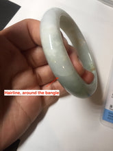 Load image into Gallery viewer, 53.5mm certified 100% natural Type A sunny green/white jadeite jade bangle BM41-8047