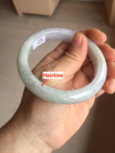 Load image into Gallery viewer, 58.7mm certified Type A 100% Natural icy watery green/purple Jadeite Jade bangle AU17-0866
