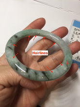 Load image into Gallery viewer, 55.2mm certified 100% natural Type A light green with green floating flowers round cut jadeite jade bangle BS109-2524