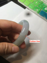 Load image into Gallery viewer, 49mm Certified Type A 100% Natural light green white oval Jadeite Jade bangle AX56-0365