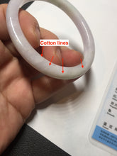 Load image into Gallery viewer, 50mm certified Type A 100% Natural light green purple white oval slim Jadeite Jade bangle D160-6354