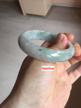 Load image into Gallery viewer, 54.5mm Certified 100% natural Type A white with green floating flowers jadeite jade bangle BN19-7053