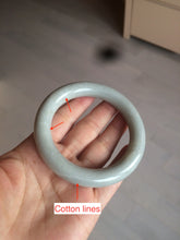 Load image into Gallery viewer, 56.4mm 100% Natural white/beige/gray with floating dandelions round cut nephrite jade bangle HT95