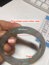 Load image into Gallery viewer, 59.2mm Certified Type A 100% Natural white/light purple/brown/yellow/gray(FU LU SHOU) Jadeite Jade bangle BF104-8634