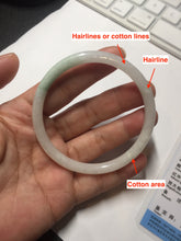 Load image into Gallery viewer, 56mm 100% natural Type A icy watery light green white slim round cut jadeite jade bangle AD110-8098
