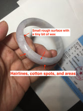 Load image into Gallery viewer, 57mm certified 100% natural type A purple/white jadeite jade bangle E81-0823