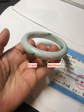 Load image into Gallery viewer, 56.5mm certified Type A 100% Natural sunny green/purple/white(白底青) Jadeite Jade bangle BF141-4072