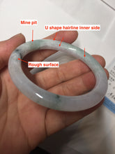 Load image into Gallery viewer, 53.3mm Certified Type A 100% Natural light green purple with green floating flowers round cut Jadeite bangle PB169-4722