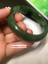 Load image into Gallery viewer, 52.7mm 100% Natural dark green/black nephrite Jade (碧玉) bangle HF36