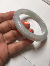 Load image into Gallery viewer, 55.6mm Certified type A 100% Natural light green/purple/white Jadeite bangle BK126-0252