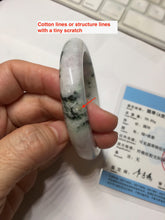 Load image into Gallery viewer, 57.7mm certified 100% natural green/purple/brown(Fu Lu SHOU) with green floating flowers jadeite jade bangle PD141-6311