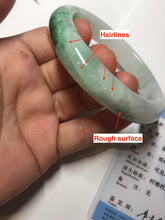 Load image into Gallery viewer, 56.1mm certified 100% natural  icy watery light white/sunny green jadeite jade bangle BN71-3879