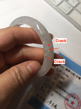 Load image into Gallery viewer, 52.5mm 100% natural certified icy watery light green/white/light purple jadeite jade bangle AU39-8148