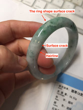 Load image into Gallery viewer, 55.5mm Certified Type A 100% Natural light green purple with floating flowers Jadeite bangle AY129-6645