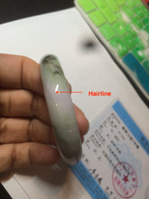 Load image into Gallery viewer, 50.5mm Certified Type A 100% Natural light purple/green oval shape Jadeite Jade bangle AY9-5293