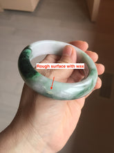 Load image into Gallery viewer, 58mm Certified 100% natural Type A green/purple chubby jadeite jade bangle PB98-8975