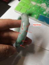 Load image into Gallery viewer, 56.4mm certificated Type A 100% Natural sunny green/white/purple Jadeite Jade bangle AY48-4133