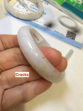 Load image into Gallery viewer, 46-48mm certified Type A 100% Natural light purple/brown/white/black kids oval Jadeite Jade bangle Group F98