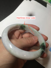 Load image into Gallery viewer, 60mm certified 100% natural type A green white  jadeite jade bangle AY75-1734