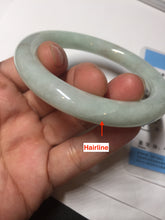 Load image into Gallery viewer, 54.9mm certified natural 100% natural Type A light green round cut jadeite jade bangle BP18-4995