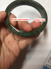 Load image into Gallery viewer, 55.7mm certified 100% natural type A dark green/black jadeite jade bangle PA35-1234
