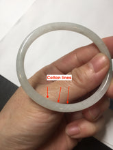 Load image into Gallery viewer, 51mm certified 100% natural type A icy watery light green/white slim oval round cut jadeite jade bangle AD105-8115