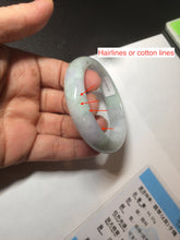 Load image into Gallery viewer, 52.5mm certified type A 100% Natural light green/yellow/purple(FU LU Shou) oval jadeite jade bangle AK59-0766