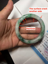 Load image into Gallery viewer, 57.7mm certified Type A 100% Natural sunny green white purple Jadeite Jade bangle BQ44-4138