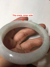 Load image into Gallery viewer, 56.6mm certified 100% natural Type A icy watery light green/white jadeite jade bangle BP52-3872