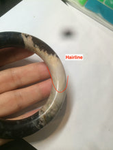 Load image into Gallery viewer, 53.4mm 100% natural chubby pink/black/brown rose stone (Rhodonite) round cut bangle XY69