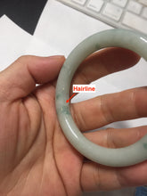 Load image into Gallery viewer, 51.5mm Certified Type A 100% Natural light green with floating green flowers round cut Jadeite jade bangle PB173-4721