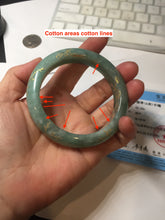 Load image into Gallery viewer, 56mm 100% Natural type A green/gray carved flowers and golden-painted Jadeite Jade bangle PB249-5681