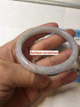 Load image into Gallery viewer, 51.5mm certified Type A 100% Natural light green purple white oval Jadeite Jade bangle PB180-9111