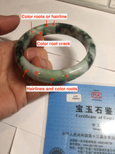Load image into Gallery viewer, 60mm certified Type A 100% Natural sunny green dark green brown Jadeite Jade bangle AA46-3274