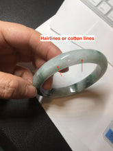 Load image into Gallery viewer, 56.9mm 100% natural Type A sunny green white jadeite jade bangle BN7-8239