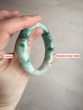 Load image into Gallery viewer, 51.5mm certified 100% natural Type A sunny green/purple/yellow(FU LU SHOU)  jadeite jade bangle BK45-5080