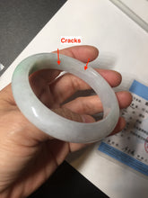 Load image into Gallery viewer, 56.4mm Certified Type A 100% Natural sunny green/white Jadeite Jade bangle BP51-3875