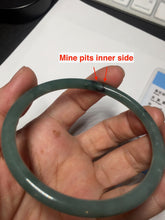 Load image into Gallery viewer, 58.8mm Certified Type A 100% Natural dark green/blue/gray/black slim round cut Guatemala Jadeite bangle GL36-16-3806