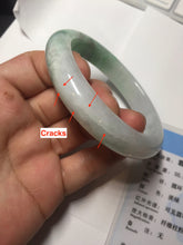 Load image into Gallery viewer, 56.1mm certified 100% natural  icy watery light white/sunny green jadeite jade bangle BN71-3879