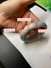 Load image into Gallery viewer, 56.2mm certified Type A 100% Natural green/purple/white Jadeite Jade bangle AY74-5914