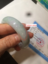 Load image into Gallery viewer, 56.2mm certified Type A 100% Natural green/purple chubby Jadeite Jade bangle AY73-5917