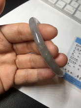 Load image into Gallery viewer, 52.3mm certified 100% natural Type A icy watery light green/purple/gray slim round cut jadeite jade bangle BL110-9439