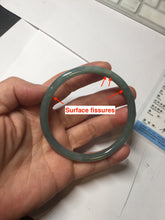 Load image into Gallery viewer, 58.5mm Certified Type A 100% Natural light green/blue/gray Guatemala slim round cut Jadeite bangle PD74-8134