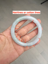 Load image into Gallery viewer, 54mm certificated Type A 100% Natural light green/white round cut Jadeite Jade bangle BK70-9864