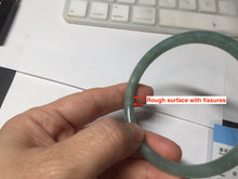 Load image into Gallery viewer, 58.5mm Certified Type A 100% Natural light green/blue/gray Guatemala slim round cut Jadeite bangle PD75-8151