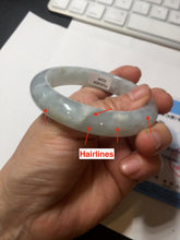 Load image into Gallery viewer, 55mm 100% natural type A icy watery light green yellow jadeite jade bangle Y155-5249